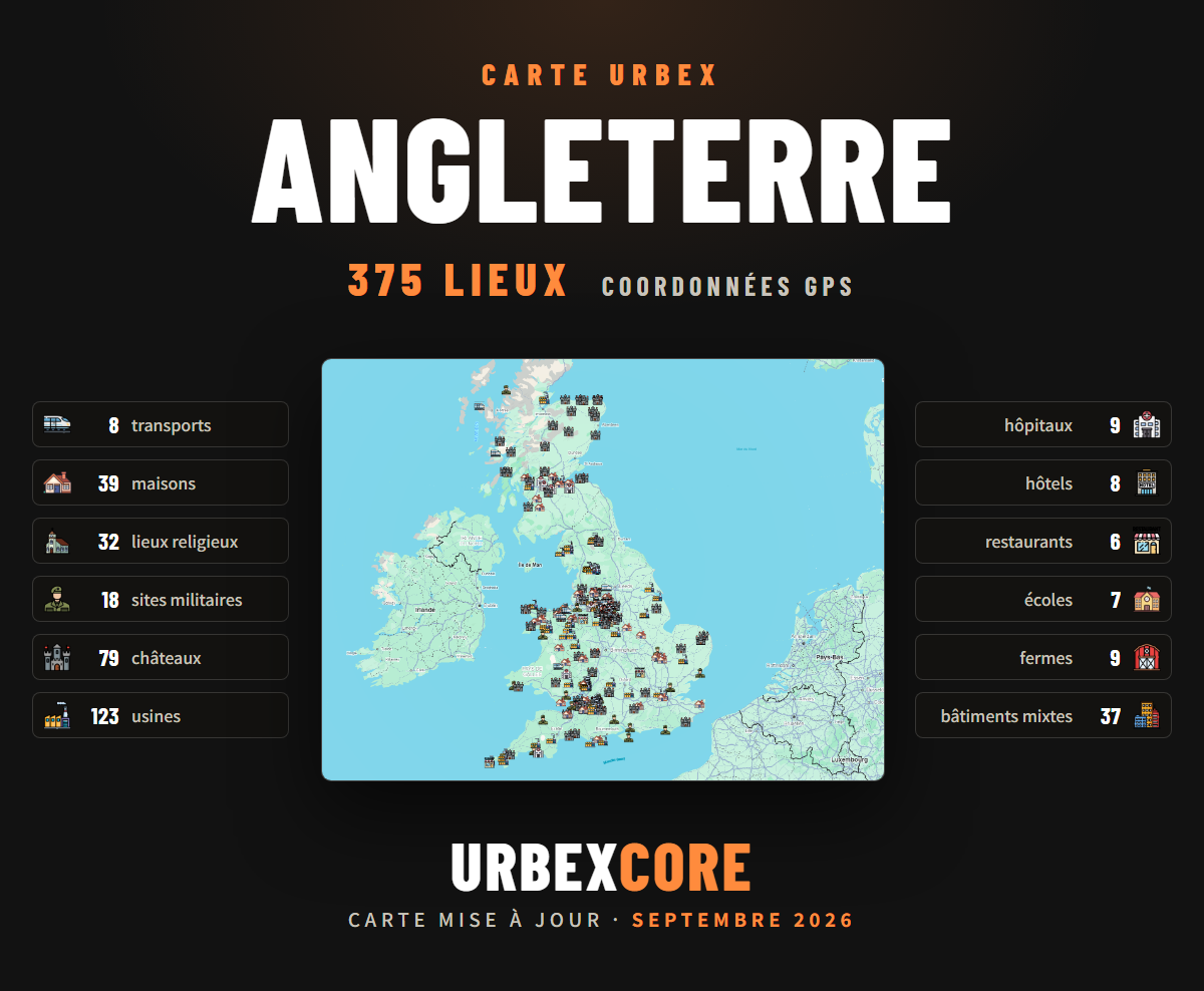 Urbex Map – England (375 places)