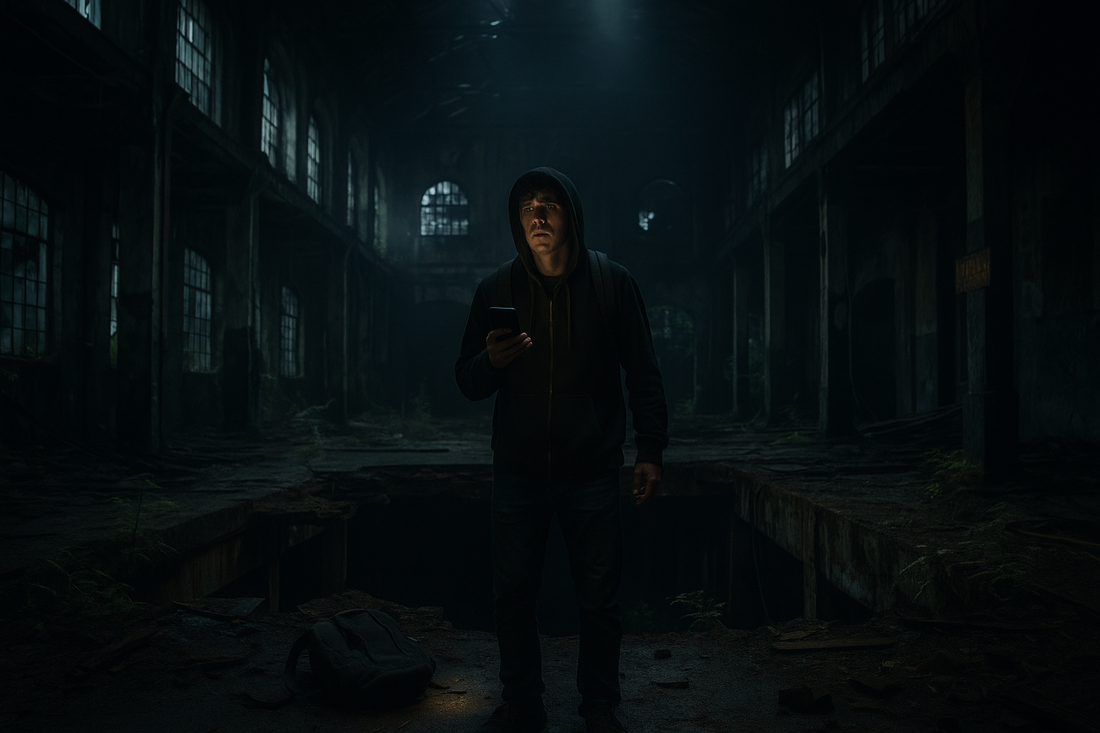 Explorateur urbex dans une usine abandonnée en France