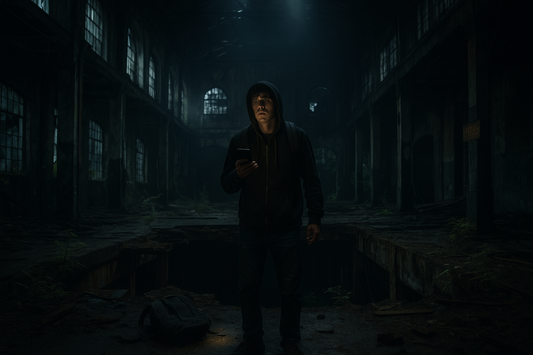 Explorateur urbex dans une usine abandonnée en France