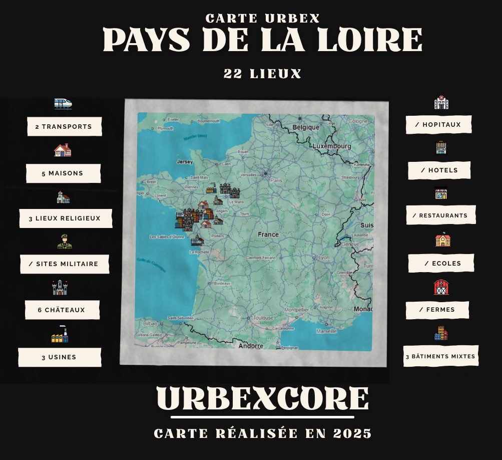 Carte Urbex –  Pays De La Loire (22 lieux)