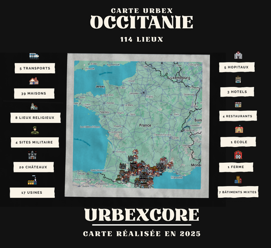 Carte Urbex – Occitanie (114 lieux)