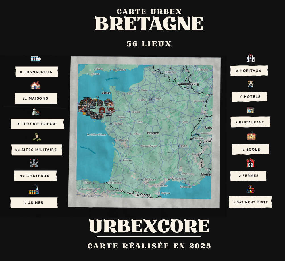 Carte Urbex – Bretagne (56 lieux)