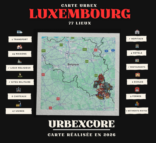 Carte Urbex - Luxembourg (77 Lieux)