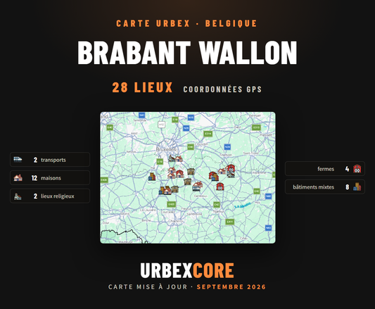 Urbex map - Walloon Brabant (28 locations) 