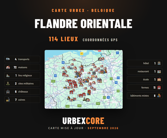 Urbex map - East Flanders (114 locations) 