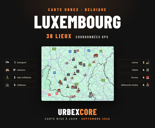 Urbex map - Luxembourg (38 places) 