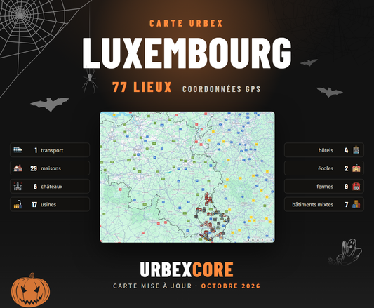 Carte Urbex - Luxembourg (77 Lieux)