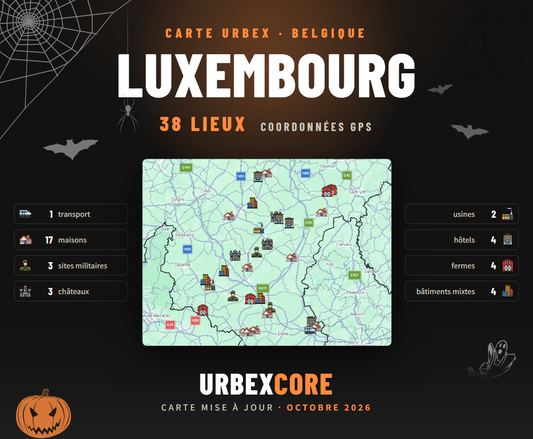 Carte urbex - Luxembourg (38 lieux)