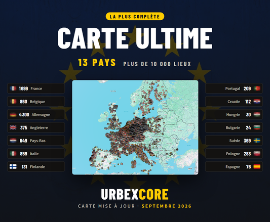 Carte urbex Ultime : plus de 10 000 lieux abandonnés dans 14 pays d’Europe avec coordonnées GPS, à ouvrir dans Google Maps (Maisons, usines, hôpitals, châteaux..)