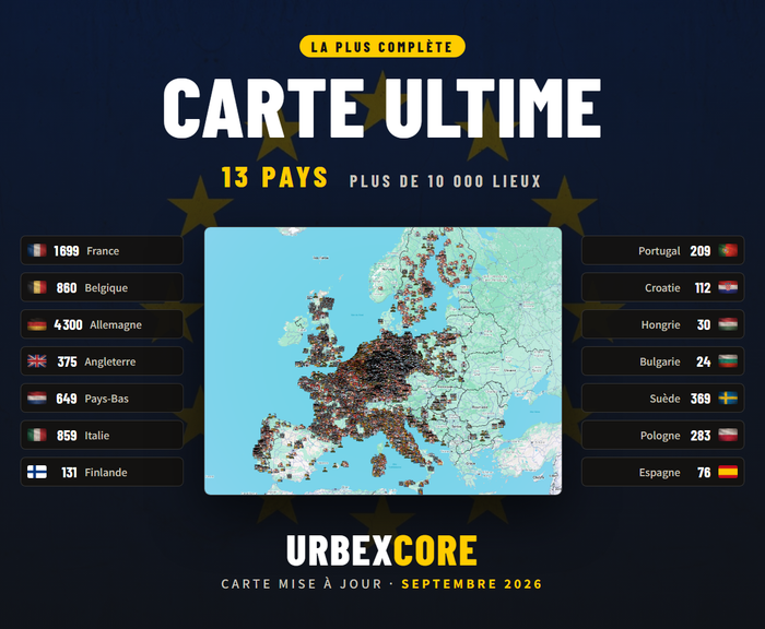 UrbexCore Ultimate Map poster, 14 countries