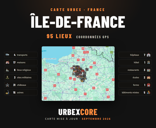 Carte Urbex – Île-de-France (95 lieux)