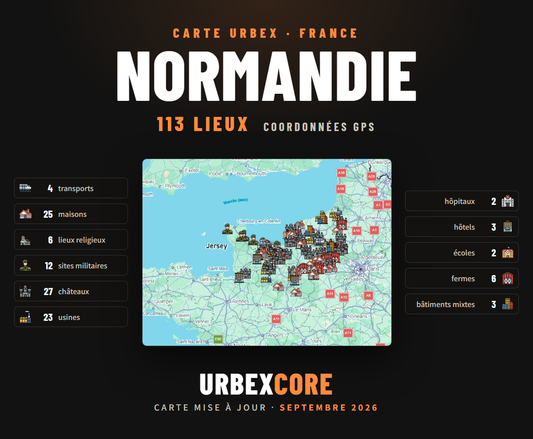 Carte Urbex –  Normandie (113 lieux)