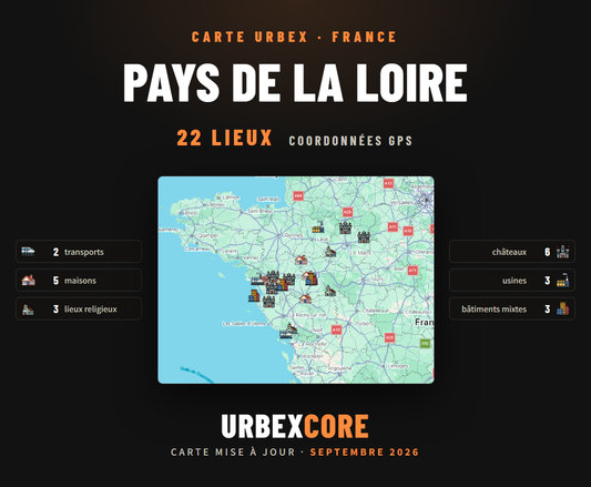 Carte Urbex – Pays de la Loire (22 lieux)