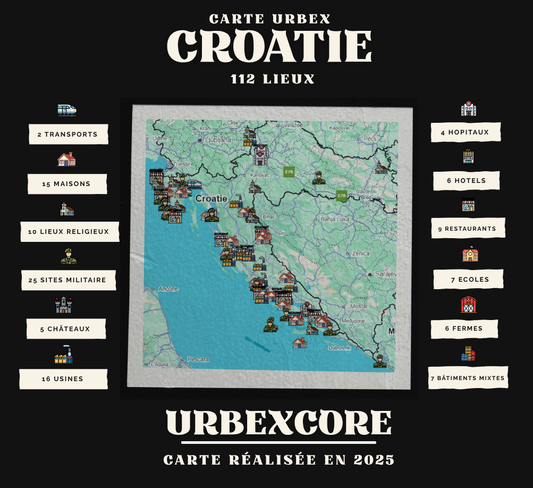 Carte Urbex – Croatie (112 lieux)