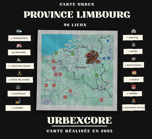 Carte urbex - Limbourg (96 lieux)