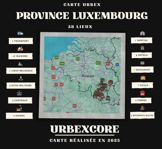 Carte urbex - Luxembourg (38 lieux)