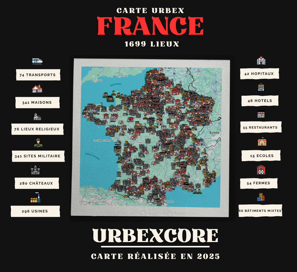 Carte Urbex – France (1699 lieux)