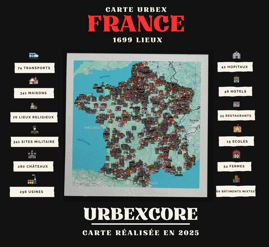 Carte Urbex – France (1699 lieux)