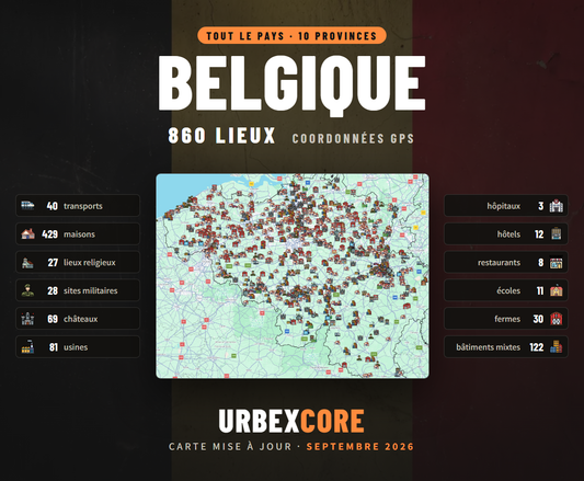Urbex Map – Belgium (860 places) 